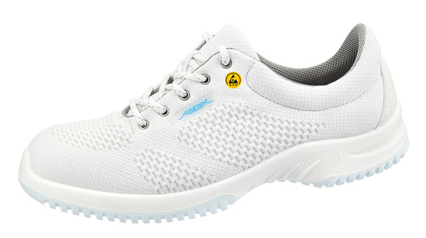 ESD Shoes:. Knitted Textile, Ties, White, Sizes 35-48, AB-36772