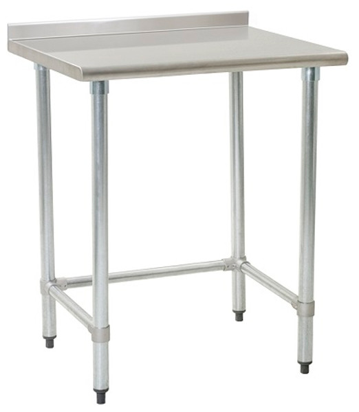 Stainless Steel Prep Table: Eagle, Deluxe, 16/304 Heavy Gauge Stainless Upturn Top, Galvanized Base, EA-UTGTEB