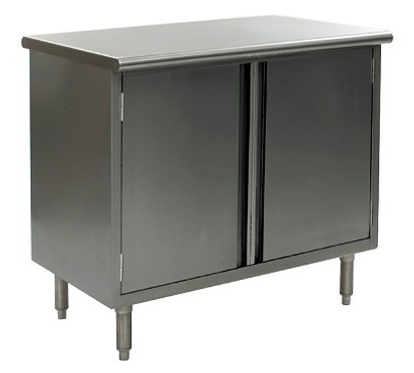 Stainless Steel Lab Tables:. 304 Stainless Steel Flat Top, 430 Stainless Steel Body, Hinged Doors, Enclosed Lower Storage,  EA-CBHSE