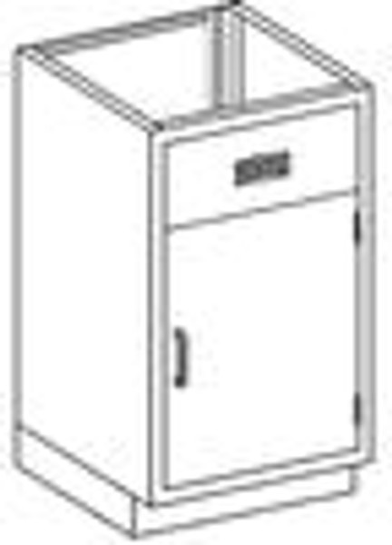 Lab Cabinets: Type 304 Stainless Steel, Base Cabinet Sink Unit, 24 1/8" x 22" x 35-3/4"H, BL-AC24HS: