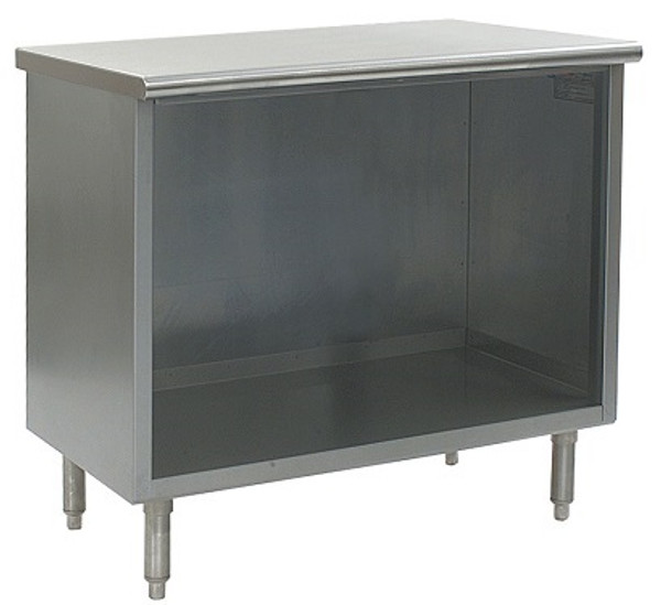 Stainless Steel Lab Cabinets:. Flat Top, 304 Stainless Steel, Open Base w/ Shelf,  EA-CR-OBSE-FCS
