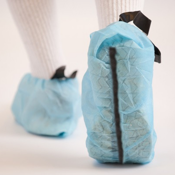 Conductive Shoe Covers; Conductive Strip, Non-Skid, Large, Blue, 150 Pairs/Case, MX-SHO-C2B424
