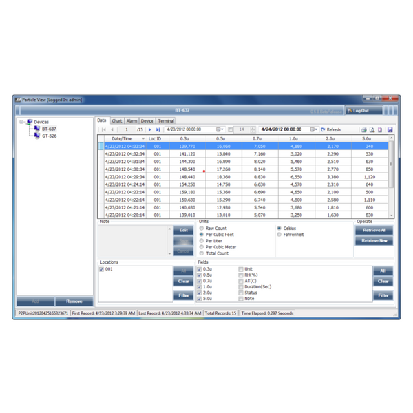 Particle View Software for Met One Particle Counters:. ME-PARTICLEVIEW