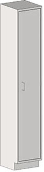 Tall Cabinet Casework: 304 Stainless Steel, Closed Front, Right-Hand Hinged Door, Flat Top, 5 Adjustable Shelves, EA-SSC-TCBR