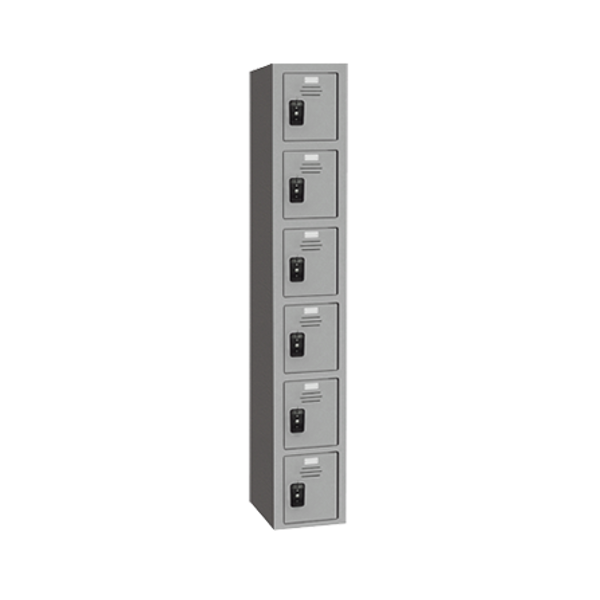 Plastic Lockers, Six Tier, 12" x 12" x 72", AS-961212720