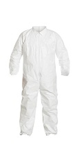 DuPont Tyvek Coveralls: Elastic Wrists/Ankles, Cleanroom Processed, Individually Packaged, 25/case, S-4XL, DU-IC181SWHxx00250C