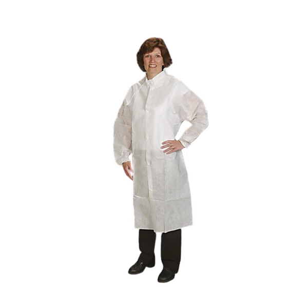 Polypropylene Lab Coats:. Snaps, Elastic Wrists, 25 Grams, Light Blue, M-XL, 30/cs, TS-VS1217B