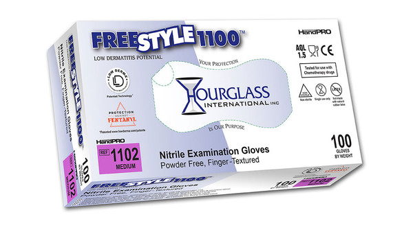 Nitrile Exam Gloves: Chemo Rated, 5 Mil, Powder Free, Accelerator Free, Deep Violet Blue, 100/Box - 10 Box/Case, 2XS-2XL, HG-1100