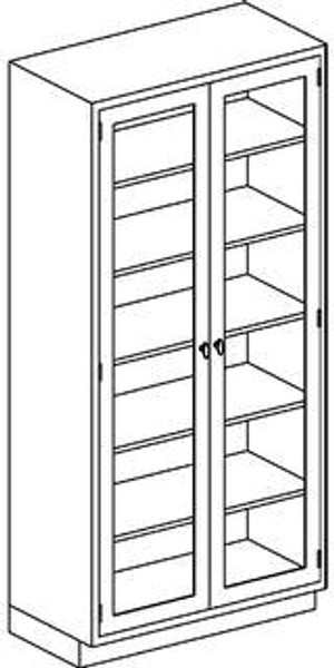 Stainless Steel Supply Cabinets, Glass Hinged Doors, 35"W x 23"D x 84"H, CRW-L35HBS