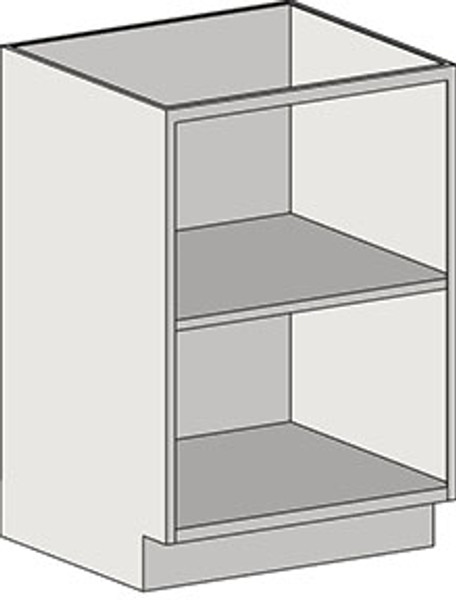 Stainless Steel Casework: Sitting Height Cabinets, 304 Stainless Steel, Open Base, Interior Shelf, EA-SSC-SOB