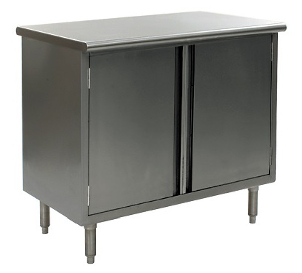Stainless Steel Lab Cabinets:. Flat Top, Hinged Doors, 304 Stainless Steel, Lower Storage w/Shelf, EA-CR-CBHSE-FCS