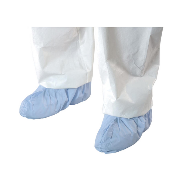 Cleanroom Shoe Covers, AquaTrak Material, Wet Conditions, Disposable, Non-Skid, Large, Blue, 75 Pairs/Case  AP-SH-91182-B