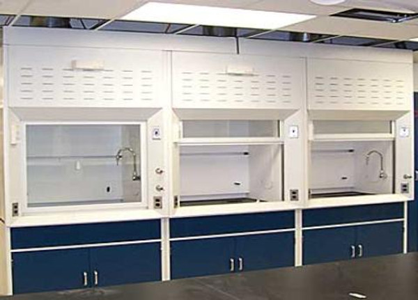 Chemical Fume Hoods, Lab Area with Lower Steel Case Cabinets, KR