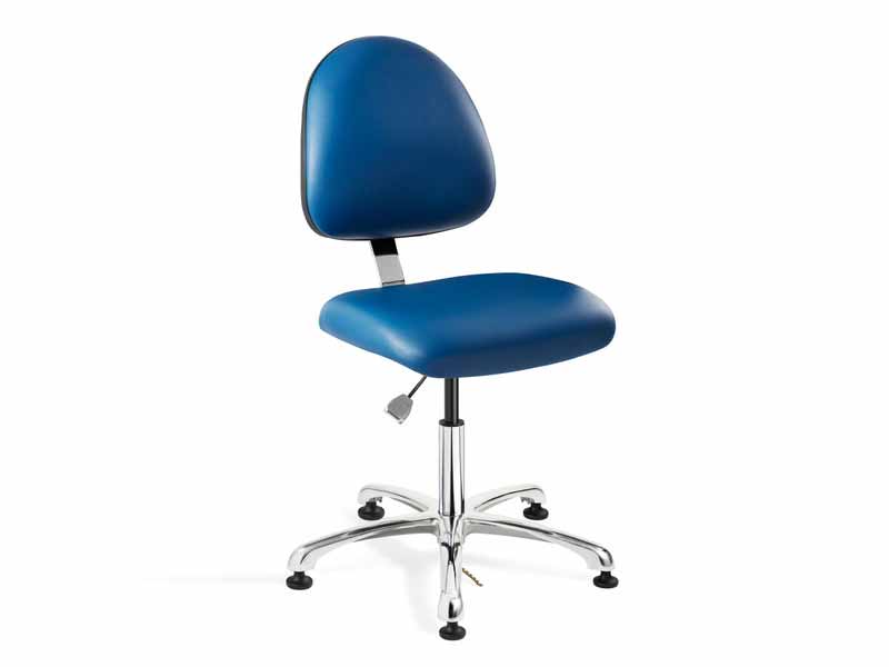 ESD Upholstered Chairs with Polished Aluminum Base | 2 Height & 3 Control Options
