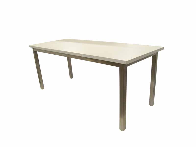 Cleanroom Workstation Table with Laminate Surface and Stainless Steel Frame