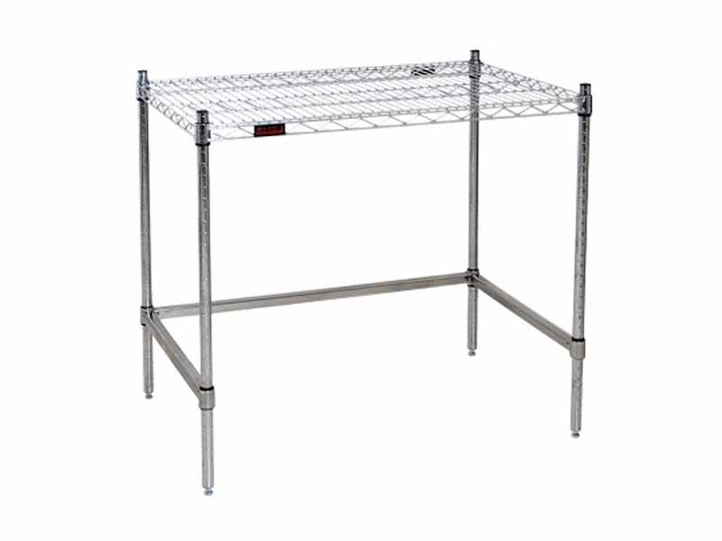 Economy Chrome Wire Table with Chrome Base for Industrial and Commercial Use